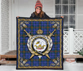 Edmonstone Tartan Crest Premium Quilt - Celtic Thistle Style